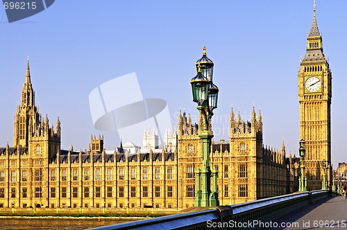 Image of Palace of Westminster from bridge