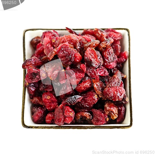Image of Bowl of dried cranberries
