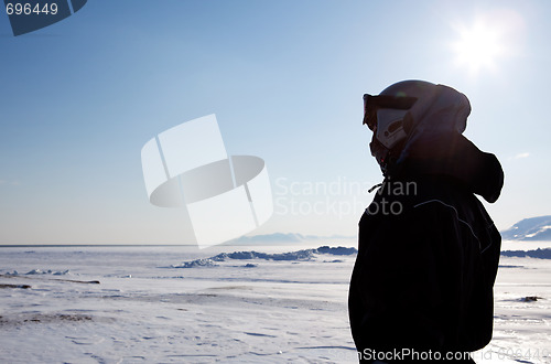 Image of Man on Winter Landscape