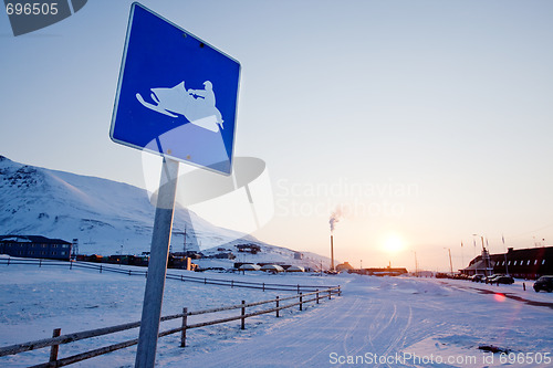 Image of Snowmobile Sign Svalbard