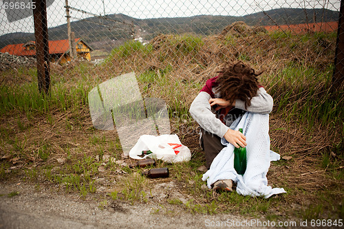 Image of Drunk Homeless Man