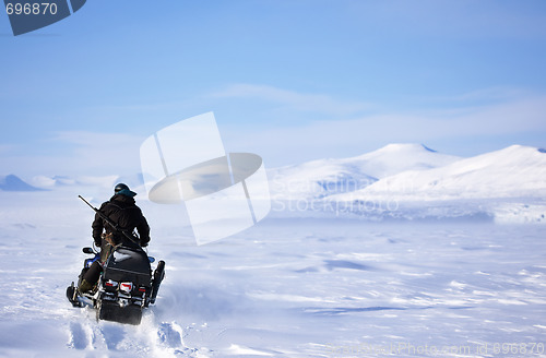 Image of Winter Snowmobile Landscape