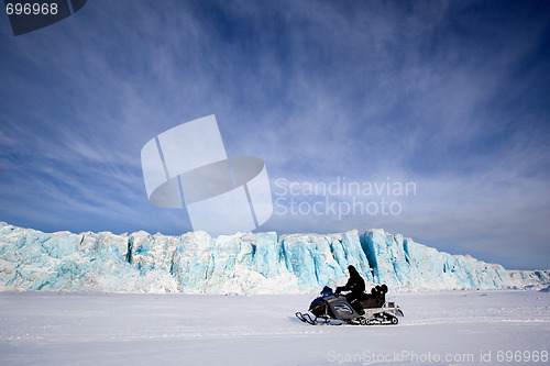 Image of Glacier with Snowmobile