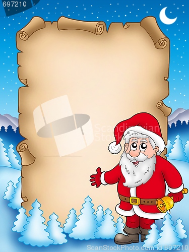 Image of Christmas parchment with Santa Claus 4