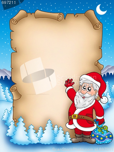Image of Christmas parchment with Santa Claus 5