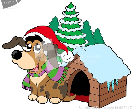 Image of Cute Christmas dog