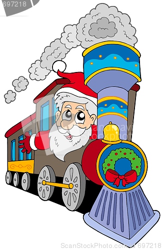 Image of Santa Claus on train