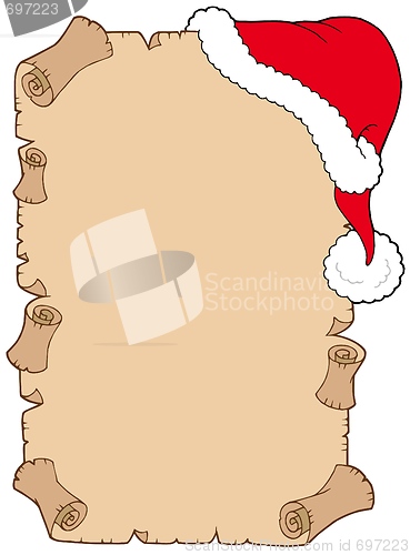 Image of Parchment with Christmas hat