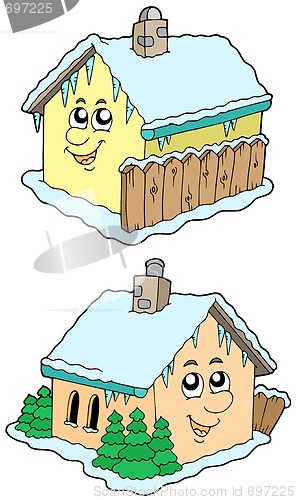 Image of Cartoon winter houses