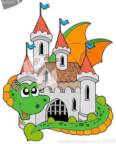 Image of Dragon with old castle