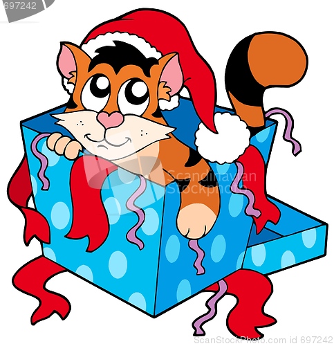 Image of Cute Christmas cat