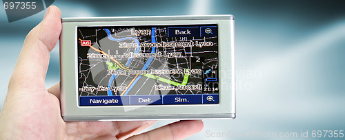 Image of Gps in a man hand.