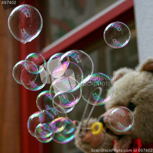 Image of Bear blowing Soap Bubbles