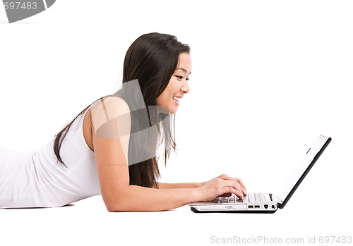 Image of Asian woman laptop