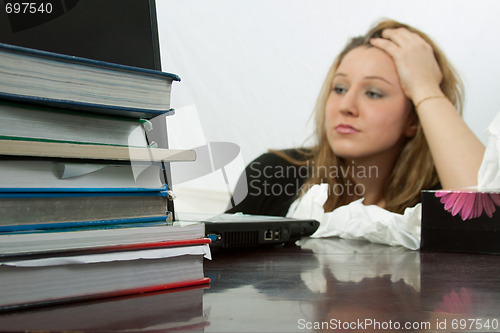 Image of Student Studying while sick