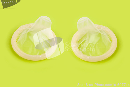 Image of yellow condoms