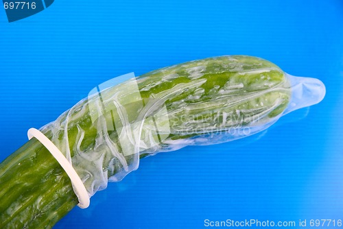 Image of Cucumber in a condom