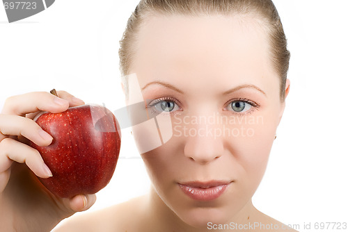 Image of woman with apple