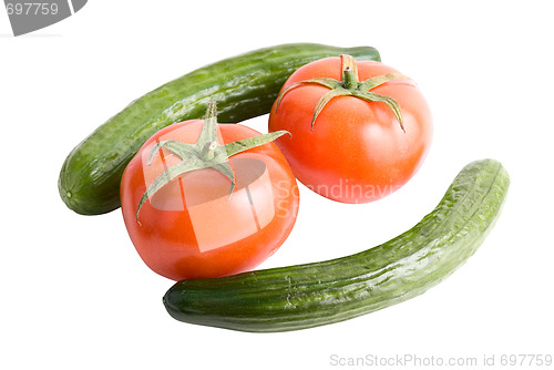 Image of Tomatoes and cucumbers