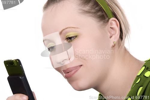Image of Girl with mobile phone 