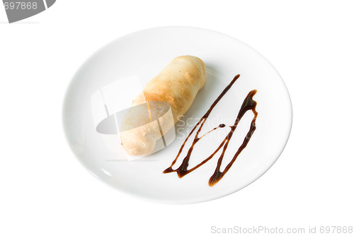 Image of sweet bun with chocolate
