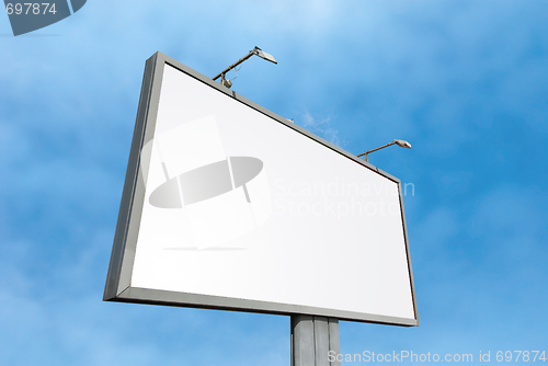 Image of Blank billboard at cloudy sky