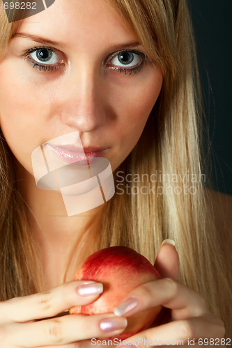 Image of Girl with peach