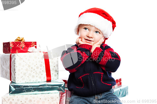 Image of Boy with christmas gift