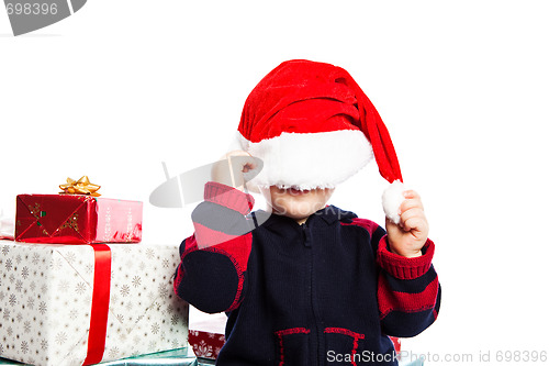 Image of Boy with christmas gift