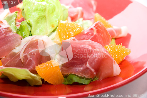 Image of Close up of jamon salad