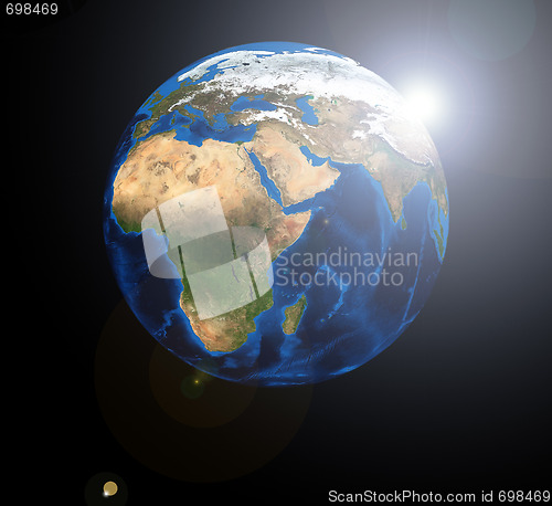 Image of Africa on the Earth planet