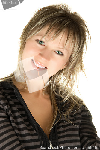 Image of happy caucasian model