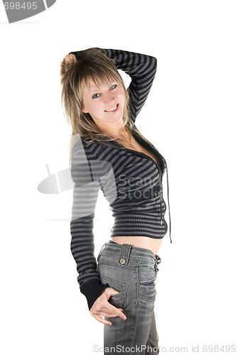 Image of happy lovely european woman