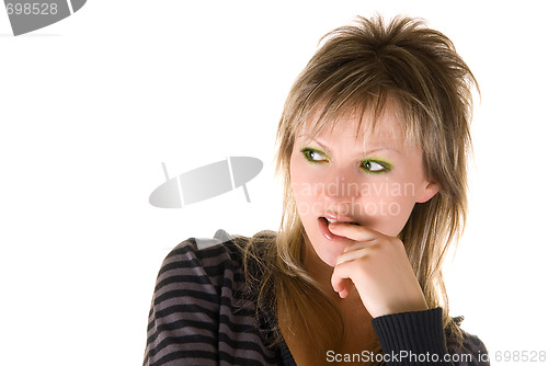 Image of european lovely thinking girl 