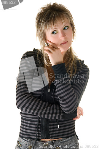 Image of beauty thinking woman