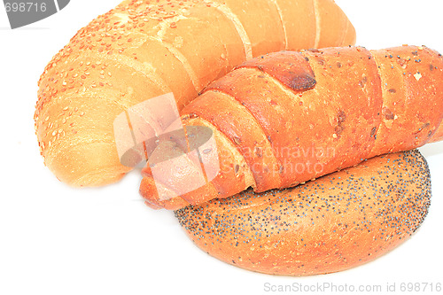 Image of Bread loaf isolated on white background