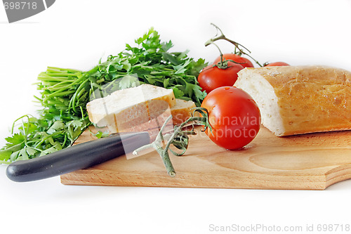 Image of Healthy food. Vegetables and bread