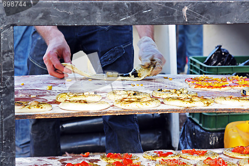 Image of Preparing a tasty pizza in the oven