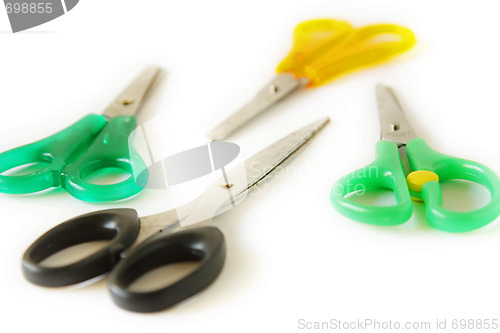 Image of Office tools. Scissors isolated on white.