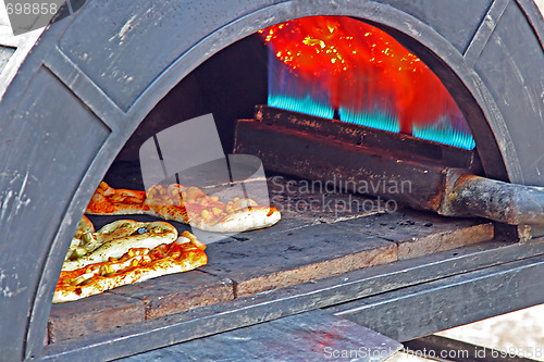 Image of Preparing a tasty pizza in the oven