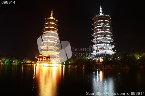 Image of Pagodas at Night