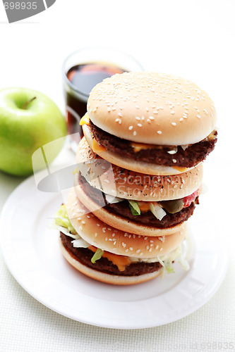 Image of stack of hamburgers