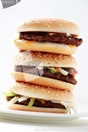 Image of stack of hamburgers