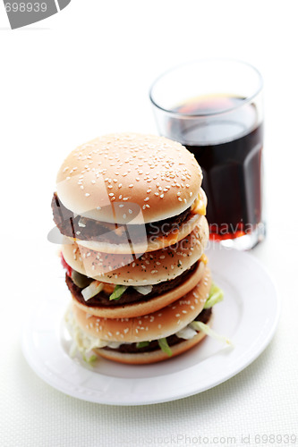 Image of stack of hamburgers