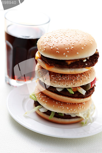 Image of stack of hamburgers