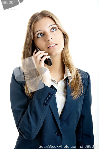 Image of Business woman using a cell phone