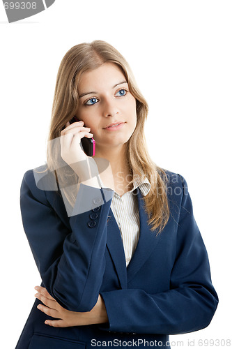 Image of Business woman using a cell phone