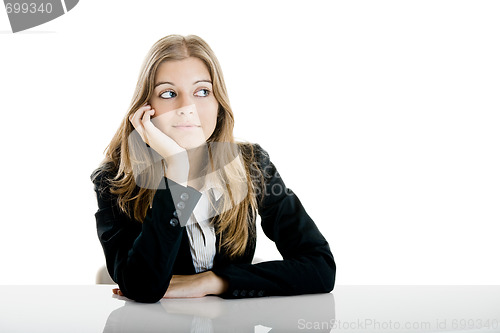 Image of Business Woman Thinking