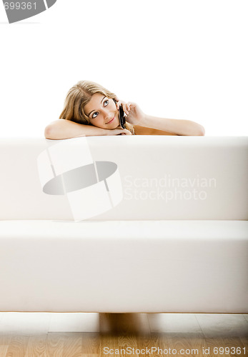 Image of Young woman with a cell phone