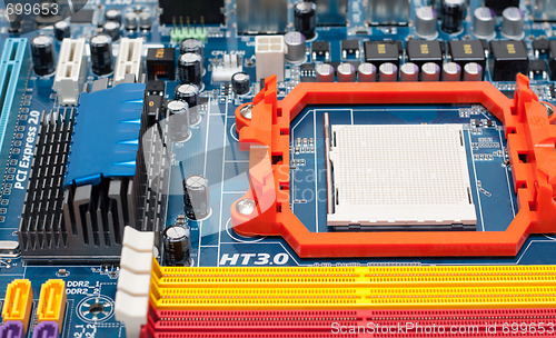 Image of Microprocessor, slots for memory